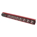 UTG Pro AR15 M-Lok 15in Super Slim Black/Red 2-Tone Handguard (MTU019SSMR2) - Leapers UTG