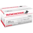 WINCHESTER USA 45 ACP 230Gr FMJ 100rd Box Bullets (USA45AVP) - Winchester