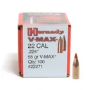 HORNADY V-Max 22 Cal .224 55Gr 100 Per Box Bullets (22271) - Hornady
