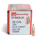 HORNADY V-Max 22 Cal .224 53Gr 100 Per Box Bullets (22265) - Hornady