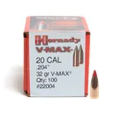 HORNADY V-Max 20 Cal .204 32Gr 100 Per Box Bullets (22004) - Hornady