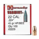 HORNADY Varmint 22 Cal .224 HP BEE 45Gr 100 Per Box Bullets (2229) - Hornady