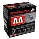 WINCHESTER AA SuperSport Sporting Clay 12Ga 2.75in #8 Shot 25/250 Shotgun Shells (AASC128) - Winchester