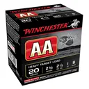 WINCHESTER AA Heavy Target 20Ga 2.75in #8 Shot 25/250 Shotgun Shells (AAH208) - Winchester
