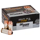 SIG SAUER Elite V-Crown 45 ACP 185GR JHP 50rd Box Bullets (E45AP0-50) - Sig Sauer