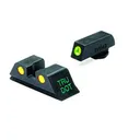 MEPROLIGHT Tru-Dot Tritium Fiber Optic Green,Yellow Front & Rear Iron Sight for Glock 9mm,357 SIG,45 GAP,40 S&W (ML10224Y) - Meprolight
