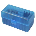 MTM CASE-GARD R-50 Series 50rd Clear Blue Medium Rifle Ammo Box (RM-50-24) - MTM Case-gard