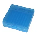MTM CASE-GARD P-100 Series 100rd Clear Blued Small Handgun Ammo Box (P100924) - MTM Case-gard