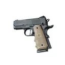 HOGUE 1911 Officers Flat Dark Earth Rubber Grip with Finger Grooves (43003) - Hogue