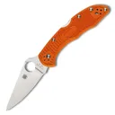 SPYDERCO Delica 4 Lightweight FRN Orange Flat Ground Folding Knife (C11FPOR) - Spyderco