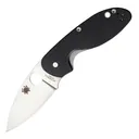 SPYDERCO Efficient G-10 Black Handle PlainEdge Folding Knife (C216GP) - Spyderco