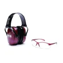 HOWARD LEIGHT Shooting Combo Kit, Earmuff Dusty Rose, Clear Glasses (1727) - Howard Leight