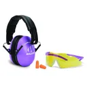 WALKERS GAME EAR Youth and Women's Folding Muff with Glasses and Plug Purple Combo Kit (GWP-YWFM2GFP-PUR) - Walker's Game Ear