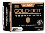 Speer Gold Dot Personal Protection Handgun Ammo Nickel Plated Brass .327 FED 20-Rounds 100 Grain HP - Speer