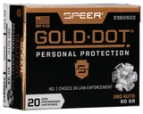 Speer Gold Dot Personal Protection Brass .380 Ammo 20-Rounds 90-Grain HP - Speer
