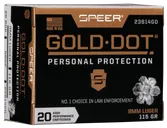 Speer Gold Dot Personal Protection Ammo 9mm 20-Rounds 115 Grain Hollow Point - Speer