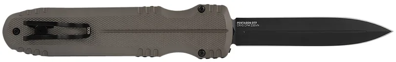 SOG Specialty Knives Pentagon OTF BL/PL FDE 3.75 S35VN Double Action OTF/Double Edge FDE - SOG Knives