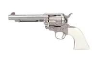 Taylors and Co 1873 Outlaw Legacy Engraved Nickel .45 Colt 5.5 Barrel 6-Rounds - Taylors and Company
