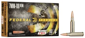 Federal Premium Rifle Nickel Plated Brass 7mm-08 140 Grain 20-Rounds TSX - Federal Premium