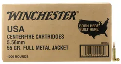 Winchester USA Lake City Brass 5.56 55-Grain 1000-Rounds FMJ Bulk - Winchester