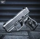 Glock 43X MOS Day of the Dead Silver / Black 9mm 3.4 Barrel 10-Rounds - Glock
