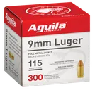Aguila Centerfire Handgun Bulk 9mm 115 Grain 300-Rounds FMJ - Aguila Ammo