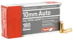 Aguila Centerfire Handgun Brass 10mm 180-Grain 50-Rounds FMJ - Aguila Ammo
