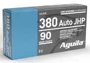 Aguila Handgun Ammunition .380 ACP 90 Grain 50-Rounds JHP - Aguila Ammo