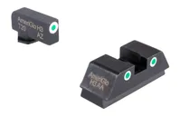 AmeriGlo GL339 3 Dot Square Notch Night Sight Set Green Tritium for Glock 42/43/43X/48 - Ameriglo