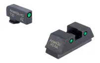AmeriGlo GL806 3 Dot Square Notch Rear Sight Set Green Tritium for Glock 42/43/43X/48 - Ameriglo