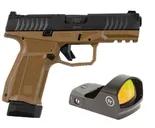 Arex Delta M Flat Dark Earth 9mm 4 Barrel 17-Rounds w/ Crimson Trace Red Dot - Arex