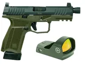 Arex Delta M Tactical OD Green 9mm 4.6 Threaded Barrel 17-Rounds w/ Crimson Trace Red Dot - Arex