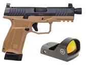 Arex Delta X Tactical Flat Dark Earth / Black 9mm 4.6 Barrel 19-Rounds w/ Crimsnon Trace Red Dot - Arex
