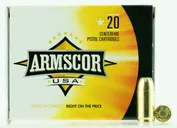 Armscor Pistol Ammo Brass .380 ACP 95-Grain 20-Rounds JHP - Rock Island Armory