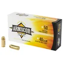 Armscor Pistol Ammo Brass .40 SW 180-Grain 50-Rounds FMJ - Rock Island Armory