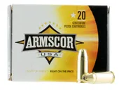 Armscor USA Brass 9mm 20 Rounds 124 gr JHP Home Defense - Rock Island Armory