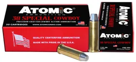 ATOMIC COWBOY ACTION 38 SPECIAL 125GR LEAD ROUND NOSE FLAT POINT 50 ROUNDS PER BOX - Atomic Ammo