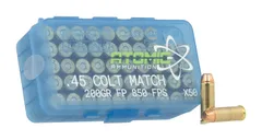 Atomic Handgun Ammunition .45 Colt 200 Grain 50-Rounds LRNFP - Atomic Ammo