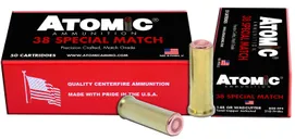ATOMIC MATCH 38 SPECIAL 148GR HOLLOW BASE WADCUTTER 50 ROUNDS PER BOX - Atomic Ammo