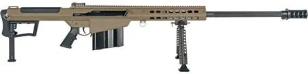 Barrett M107A1 Flat Dark Earth .50 BMG 29 Fluted Barrel 10-Rounds w/ Accu-Tac Bipod - Barrett Firearms