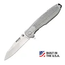 Bear and Sons Cutlery 61125 Grey Frame Lock Folding Knife 3.25 Reverse Tanto Blade - Bear and Son Cutlery