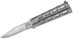 Bear and Sons Cutlery Butterfly Silver Knife - 3 Plain Clip Point Blade - Bear And Sons Cutlery