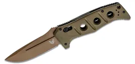 Benchmade Shane Sibert AUTO Adamas Folding Knife 3.78 CruWear FDE Plain Blade ODG G10 Handles - Benchmade