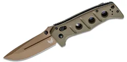 Benchmade Shane Sibert Adamas Folding Knife 3.78 CruWear FDE Plain Blade ODG G10 Handles - Benchmade