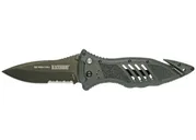 BLACKHAWK! CQD Mark I Type E Folding Pocket Knife 3.75 Serrated Spear Point AUS 8A PVD Coated Stainless Steel Blade Polymer Handle Black - Blackhawk