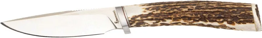 Browning Non-Typical Brown Fixed Blade Stag 3.75 Drop Point Blade with Leather Sheath - Browning