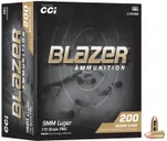 CCI Ammunition Blazer 9mm 115 Grain 200-Rounds FMJ - CCI