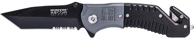 CampCo Humvee Recon Folding Knife Black/Gray 3.5 Partially Serrated Stainless Blade - Campco