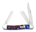 Case XX Patriotic Stockman Red White Blue Kirinite 3.63 Clip Point/Sheepsfoot/Plain Edge Spey Tru-Sharp SS Blades - Case Knives