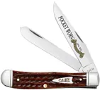 Case XX Pocket Worn Trapper Mahogany Bone 4.13 Clip Point / Spey Blade - Case Knives